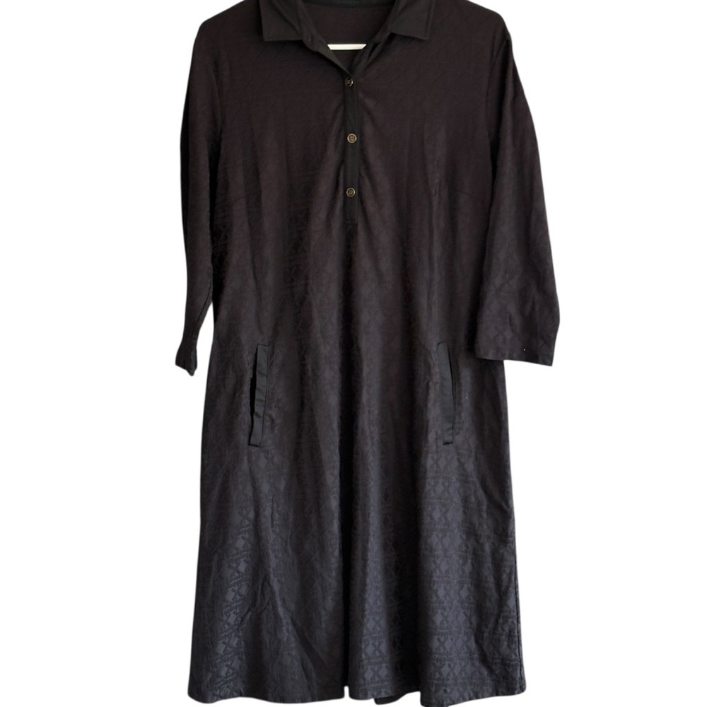 J.McLaughlin Black Textured Shift Dress Size Medium